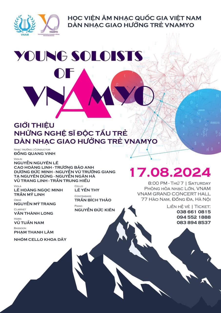 Young Soloists of VNAMYO concert poster dated 17 August 2024